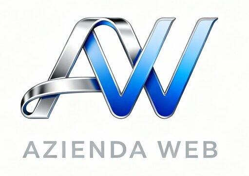 Aziendaweb logo con iniziali argento e blu